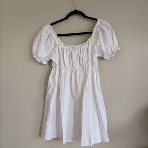 White Ruffled Mini Dress